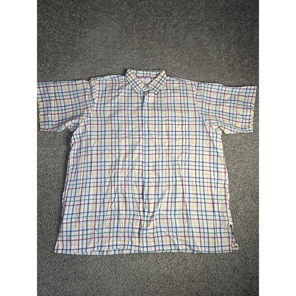 Vintage MAUS & HOFFMAN Shirt Mens XL Multicolor Plaid Short Sleeve Button Up